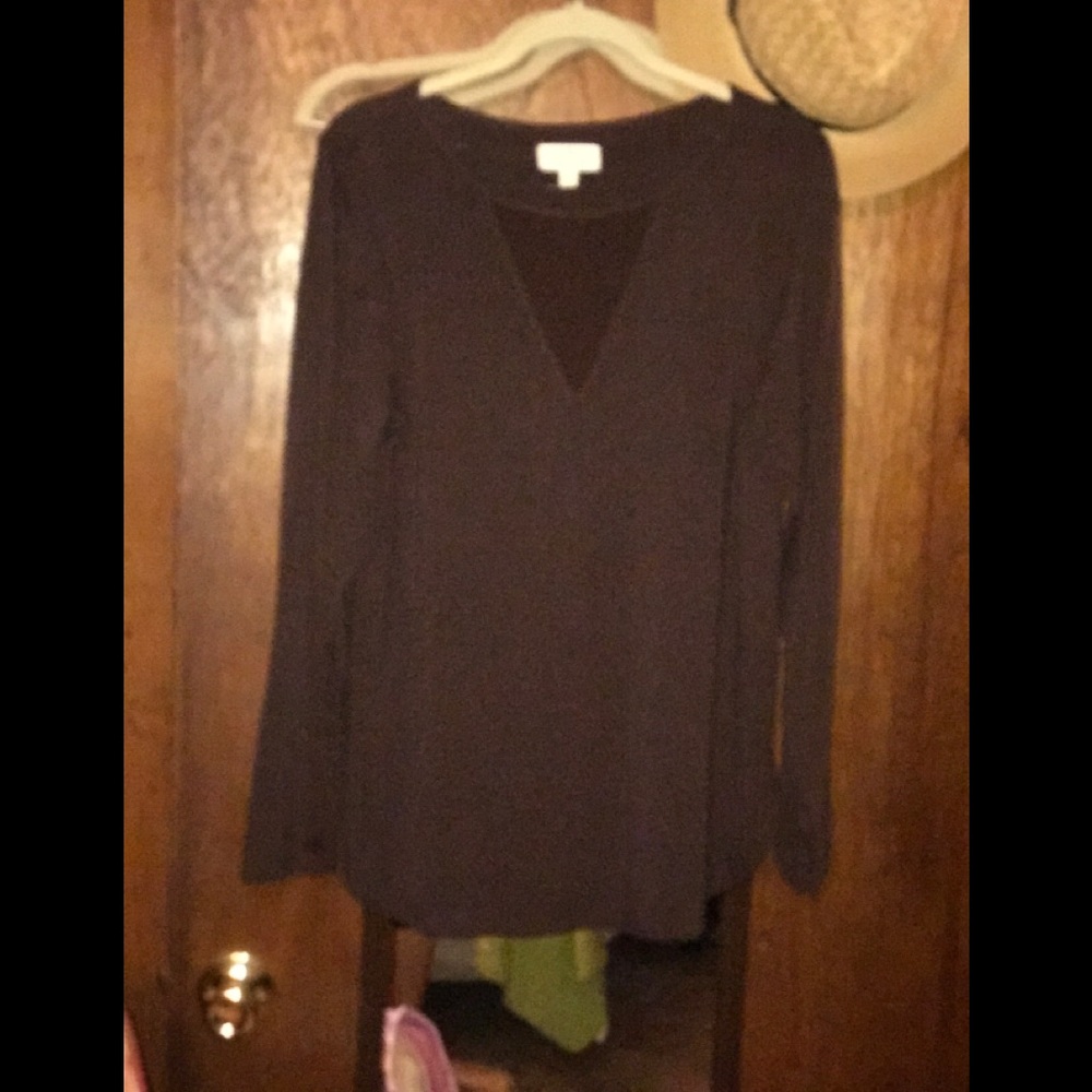 Long sleeve top dark brown